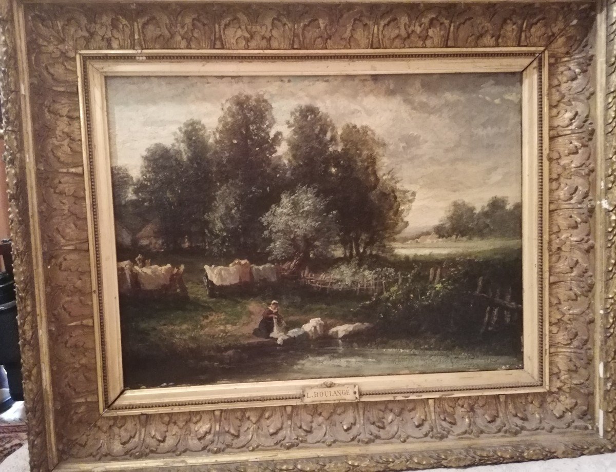 Landscape Painting With Lavendiere