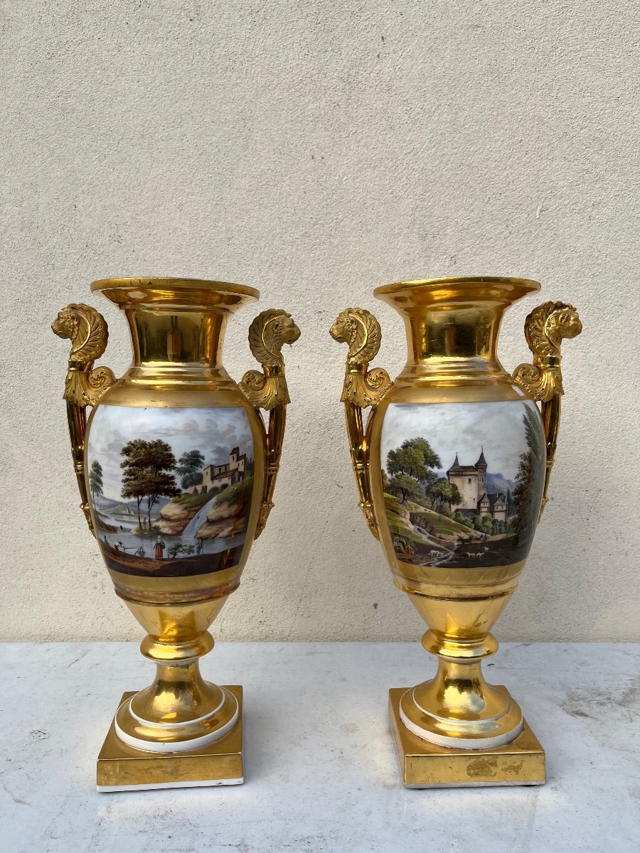 Paire De Vases Empire époque XIXème-photo-3