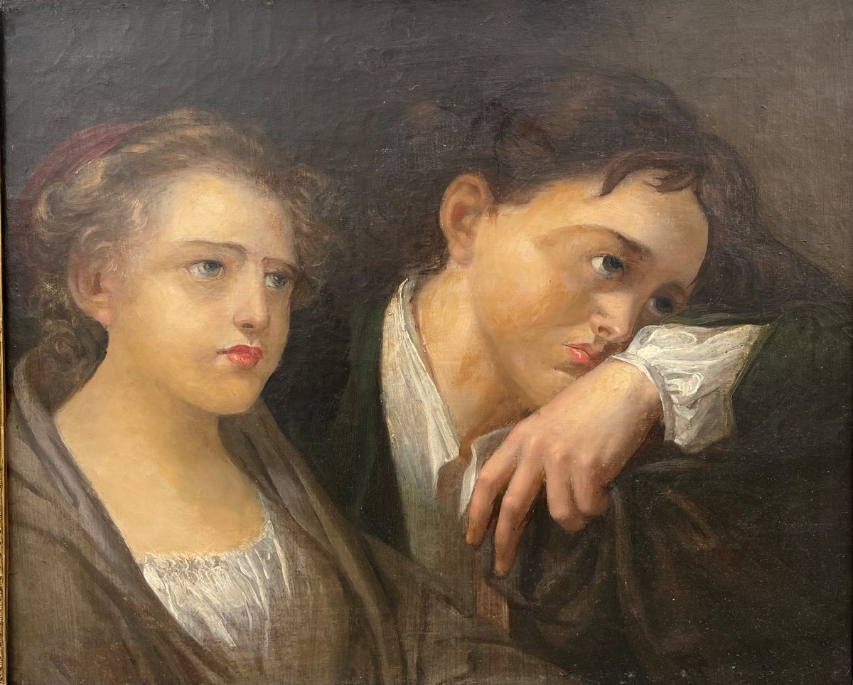 Portrait Of Two Children 19th Century-photo-2
