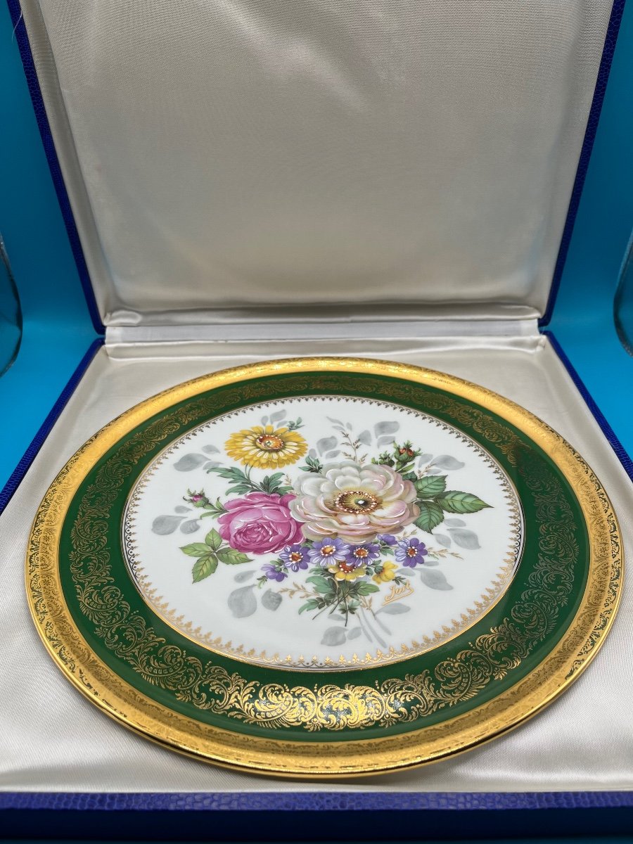 Large Limoges Dish With Flower Decor-photo-2