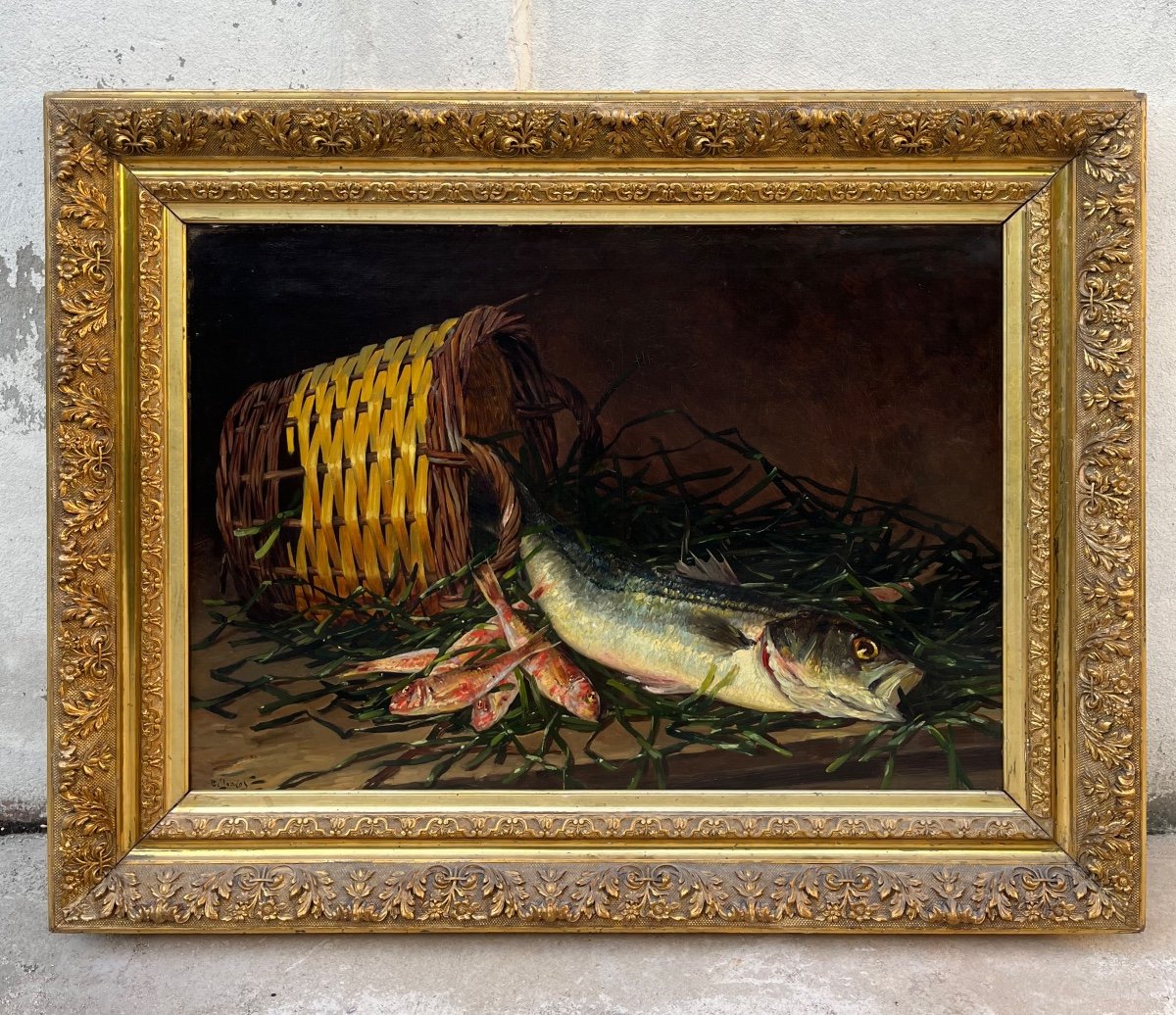 Nature Morte Aux Poissons époque XIXème 