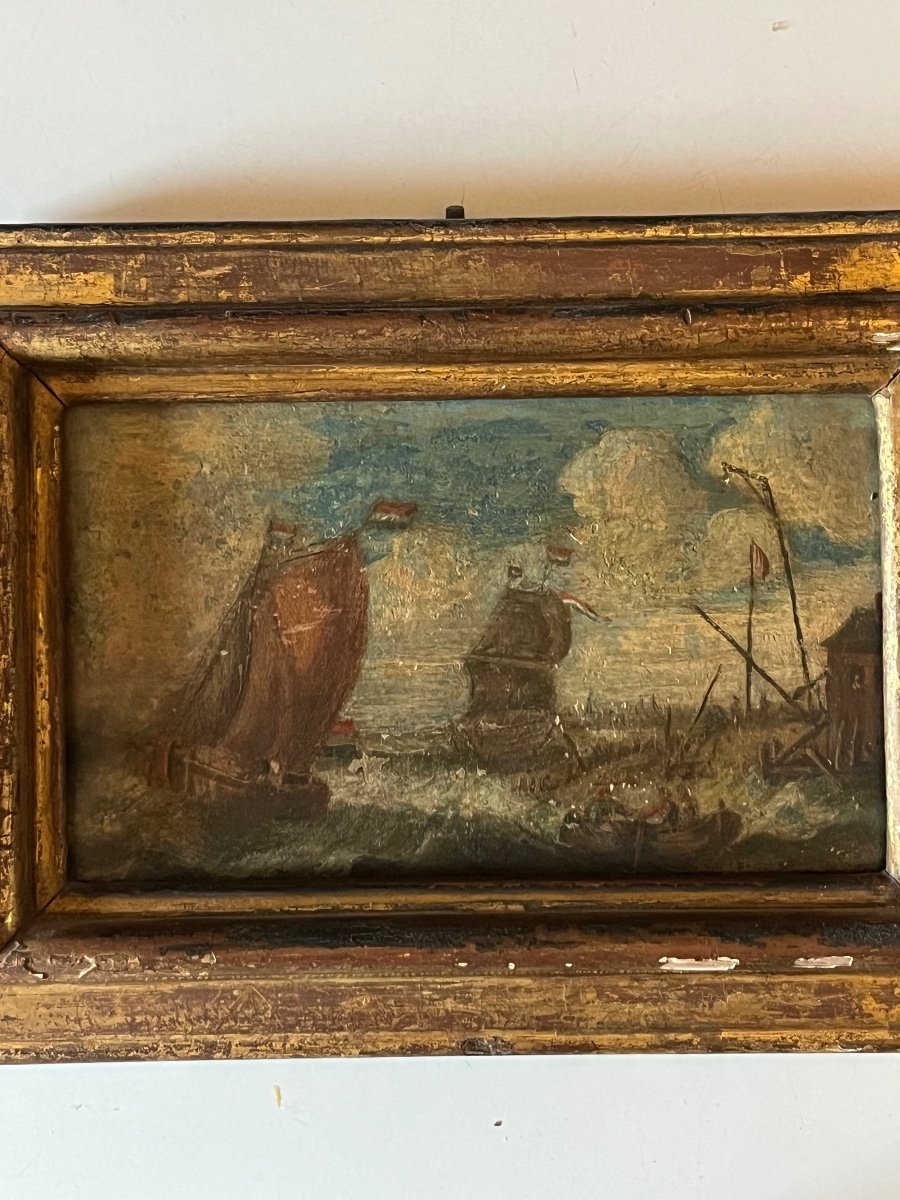 Pair Of 19th Century Marine View Paintings-photo-4