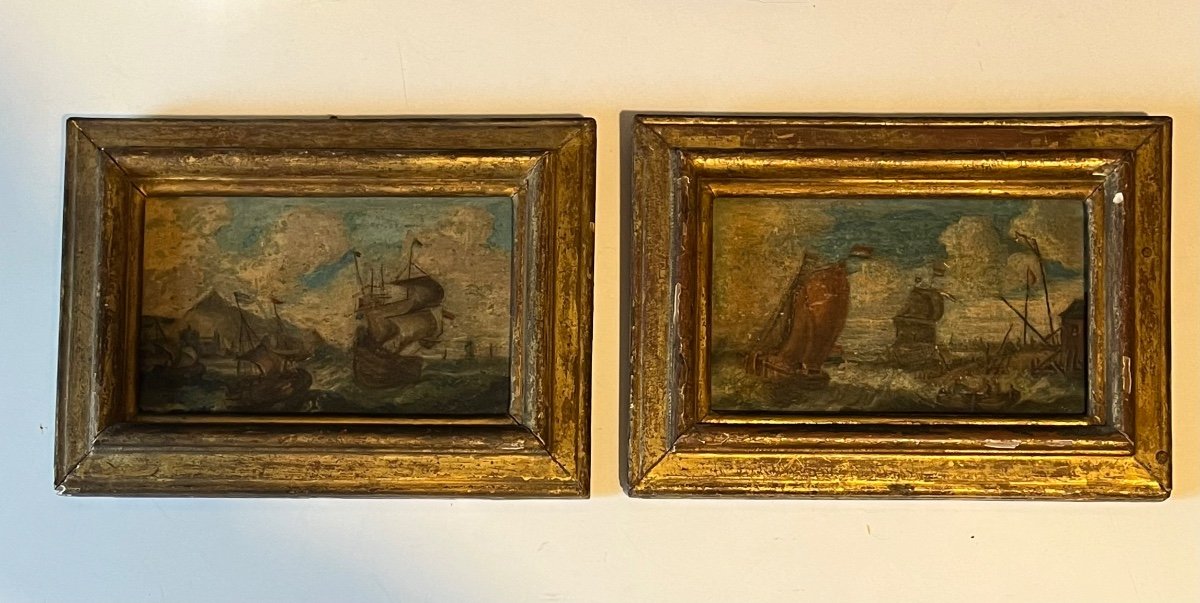 Pair Of 19th Century Marine View Paintings