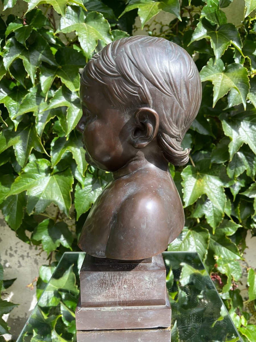 Buste D’un Enfant En Bronze époque XIXème-photo-1