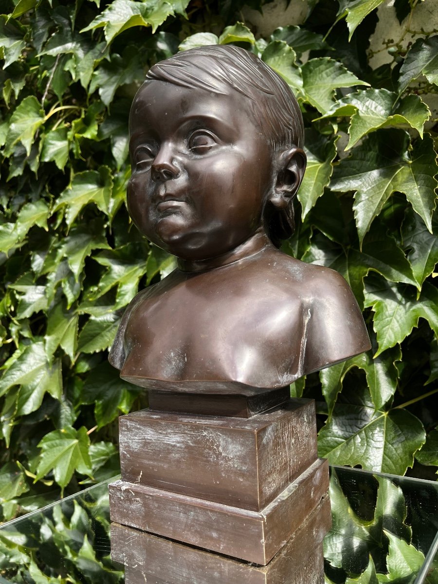 Buste D’un Enfant En Bronze époque XIXème