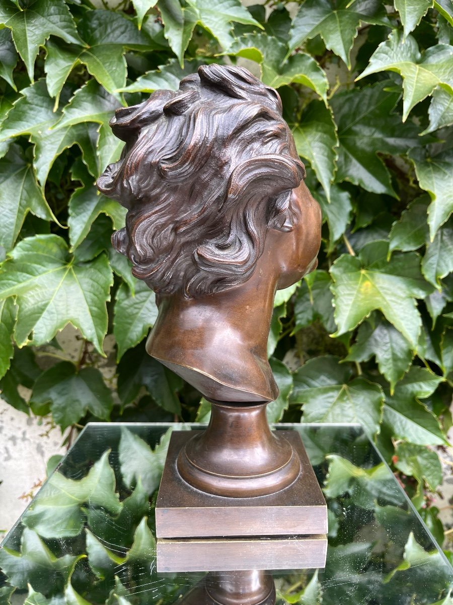 Bronze Bust After Carpeaux, 19th Century-photo-3