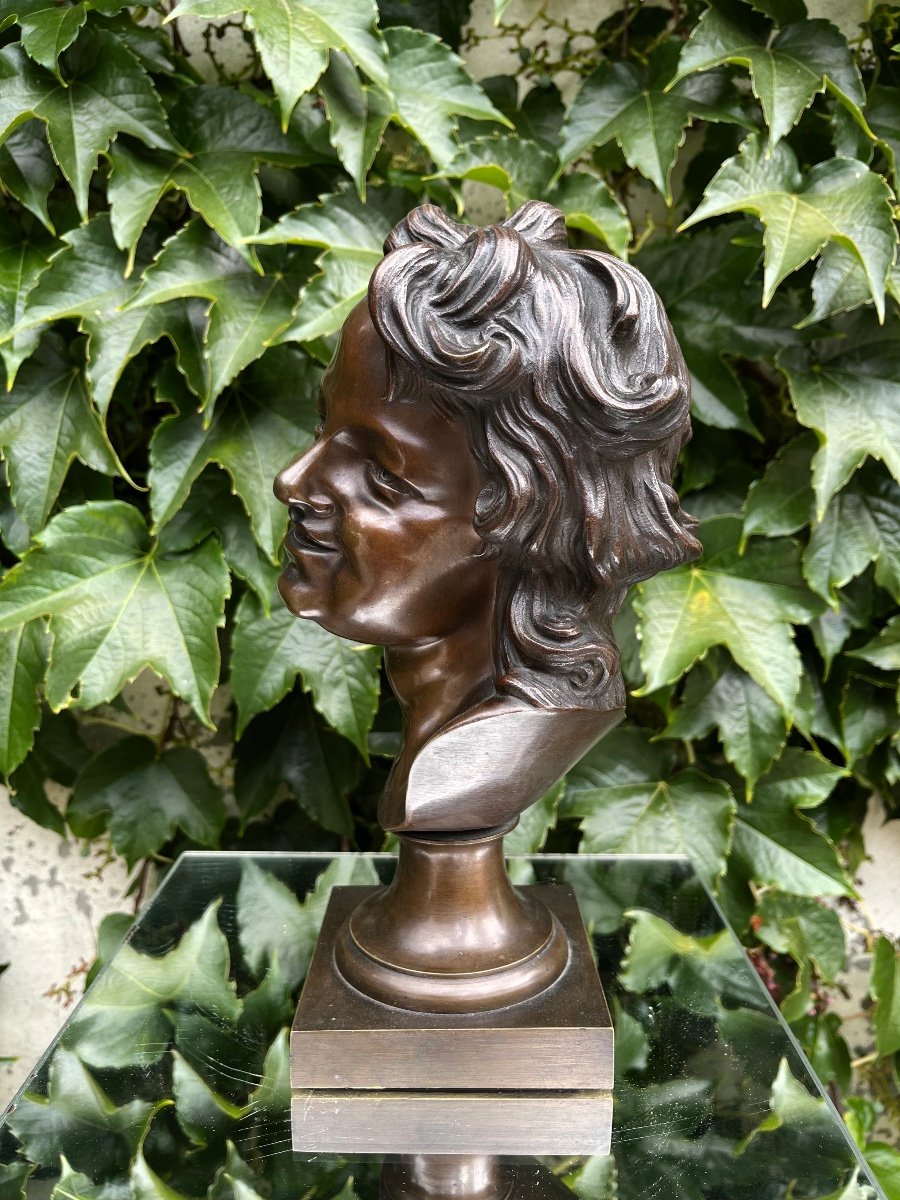 Bronze Bust After Carpeaux, 19th Century-photo-1