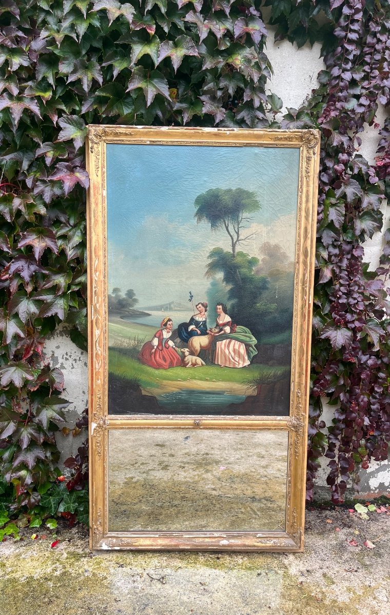 19th Century Country Scene Trumeau 