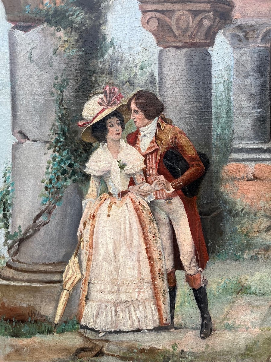 19th Century Glamour Scene Painting -photo-3