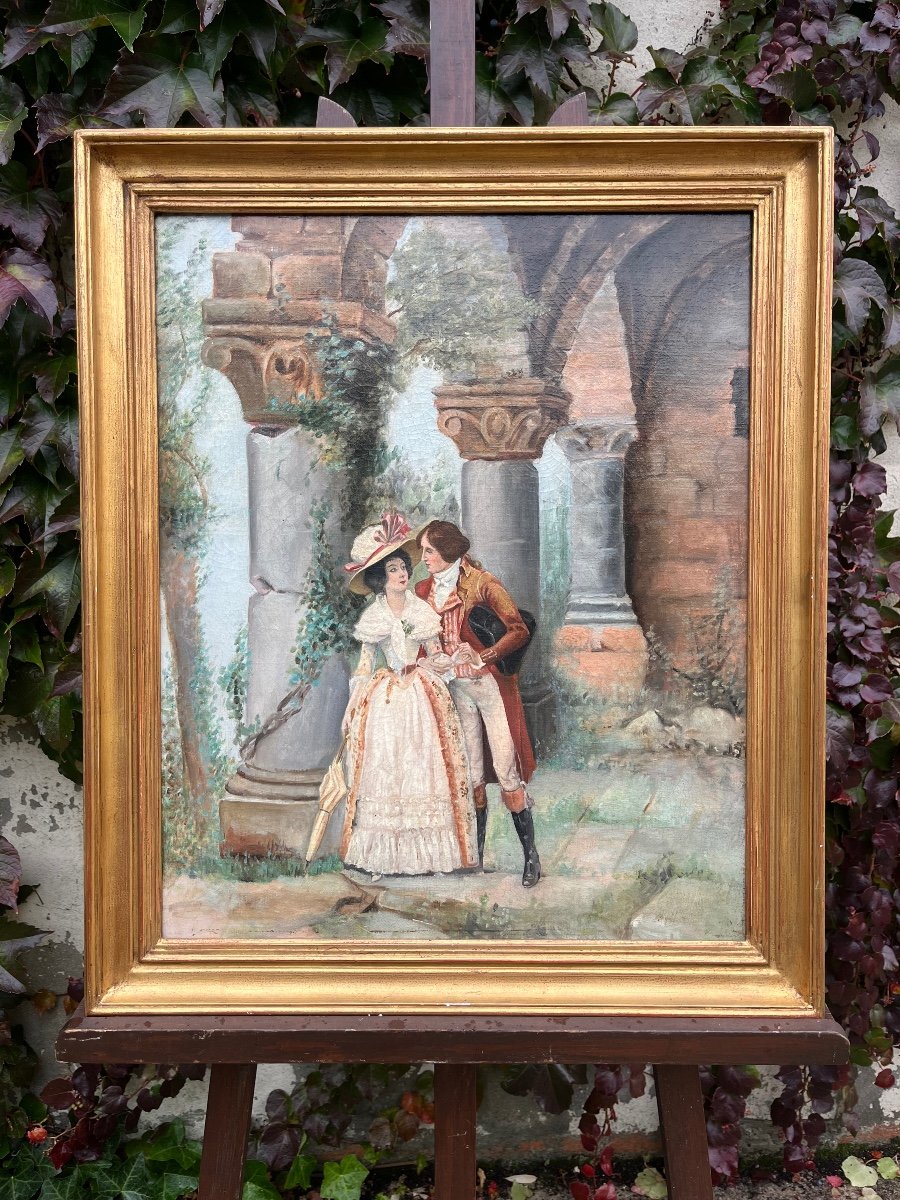 19th Century Glamour Scene Painting 