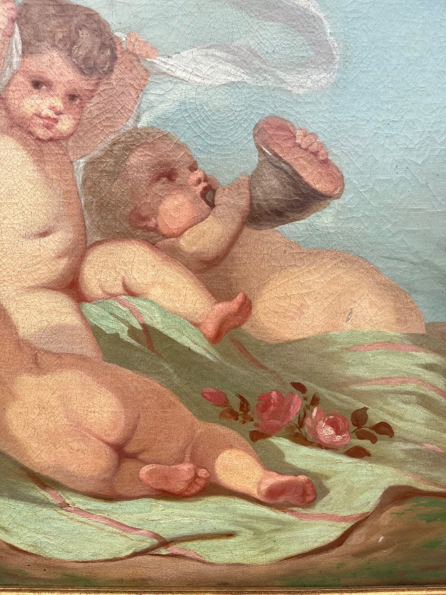 Tableau Aux Putti époque XIXème -photo-3