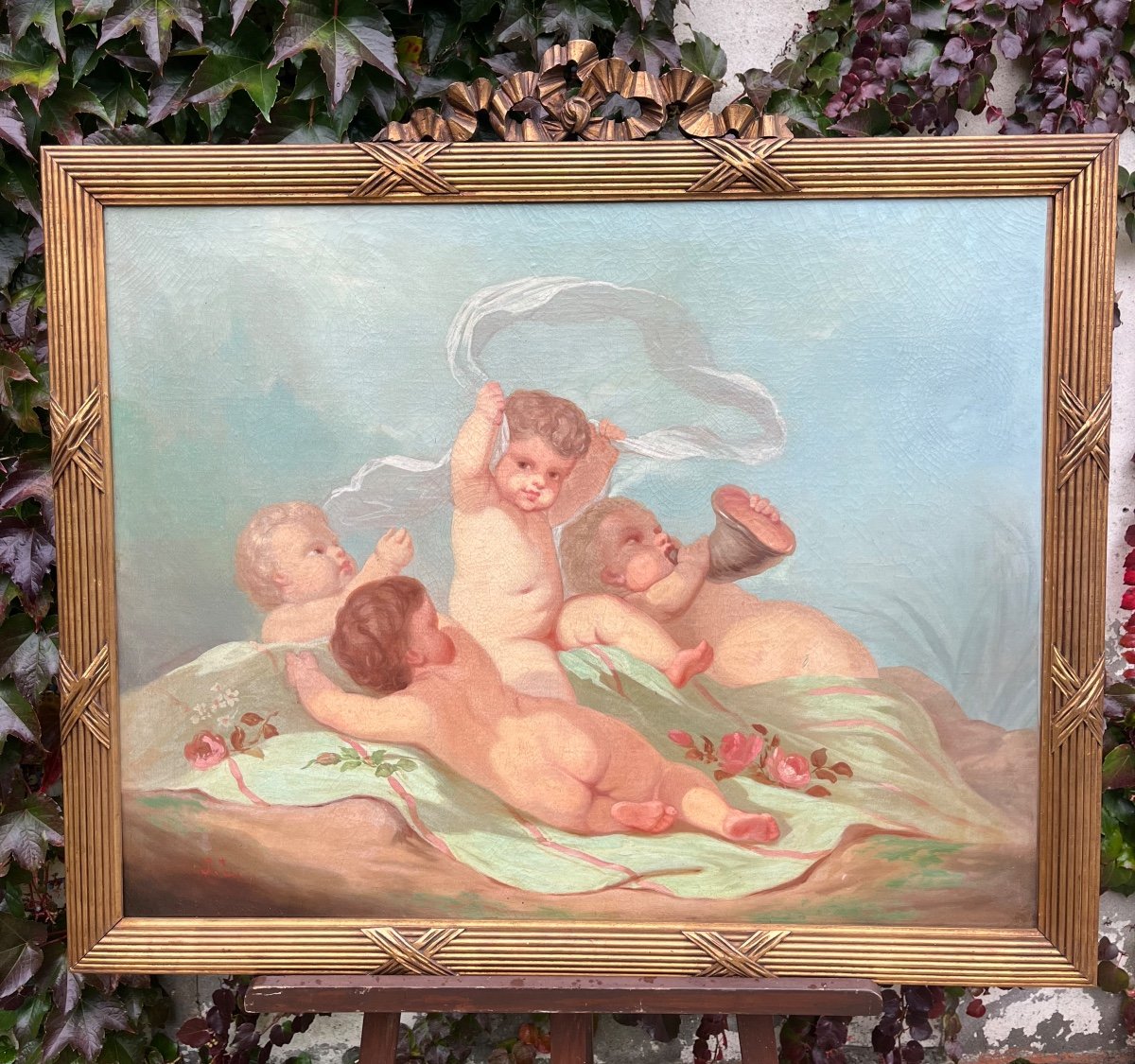 Tableau Aux Putti époque XIXème 