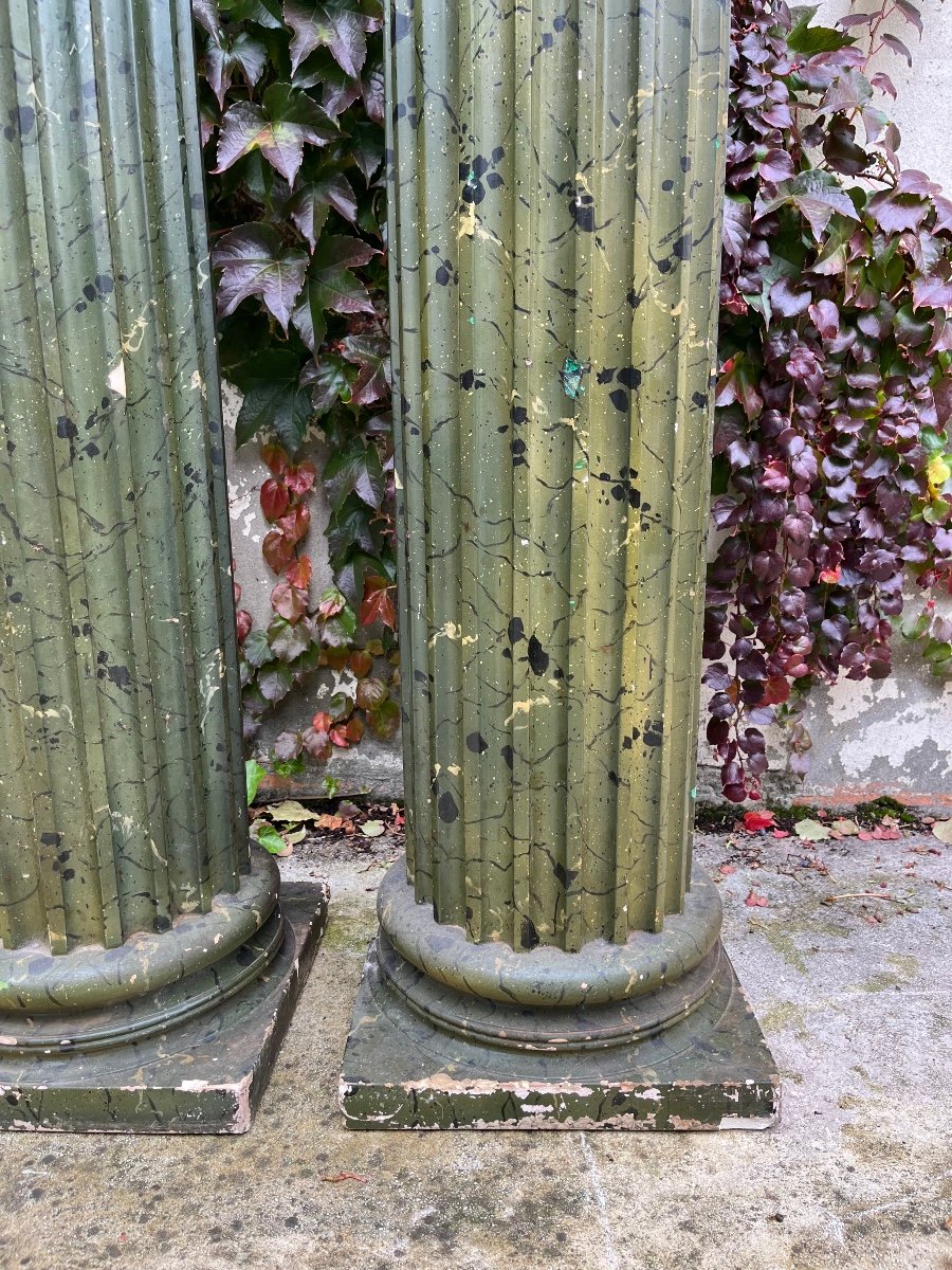 Large Pair Of Imitation Marble Columns-photo-3