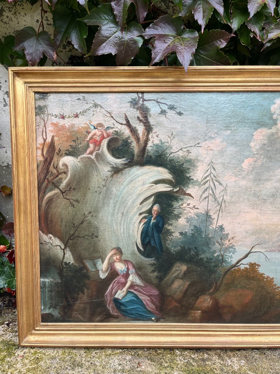 19th Century Genre Scene Painting -photo-2