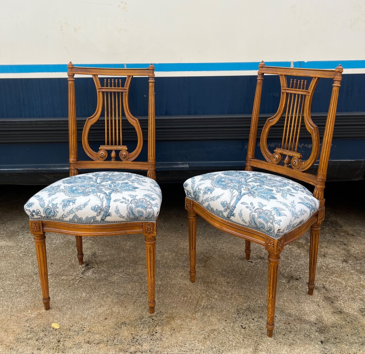 Pair Of Louis XVI Style Lyre Chairs