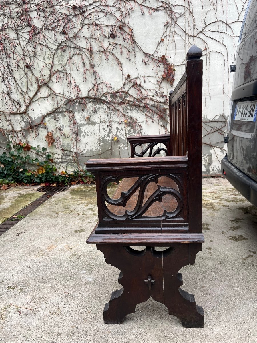 19th Century Gothic Style Bench -photo-2