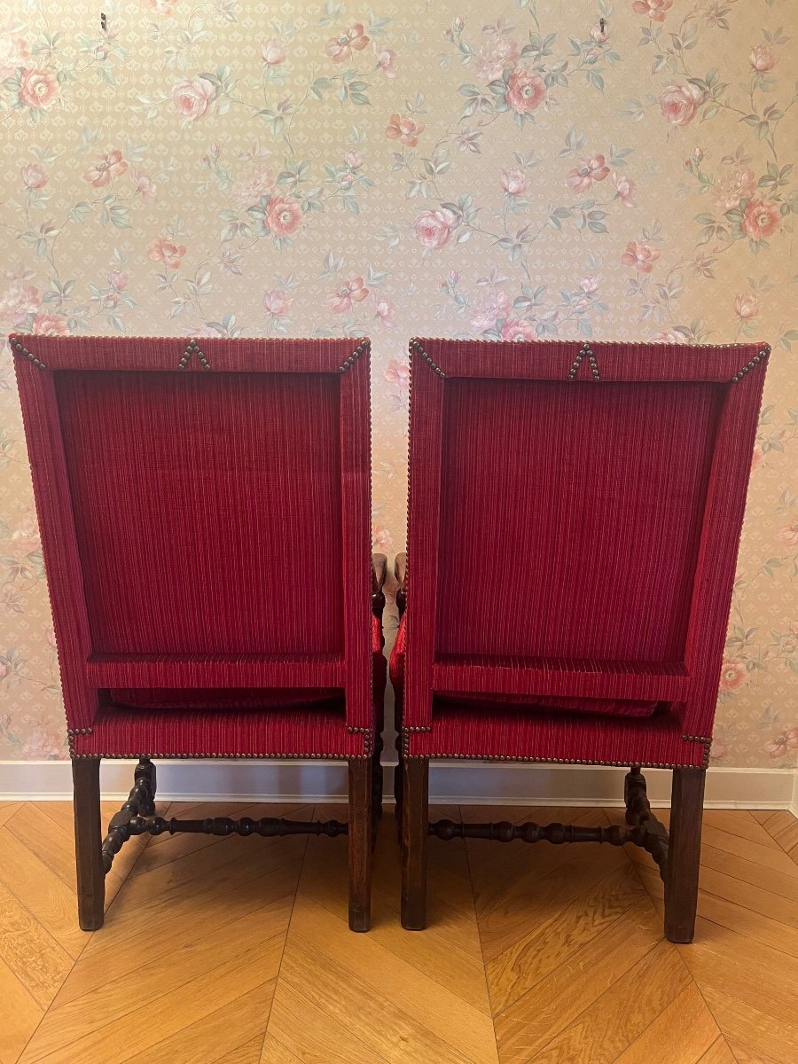 Pair Of Louis XIII Armchairs-photo-1