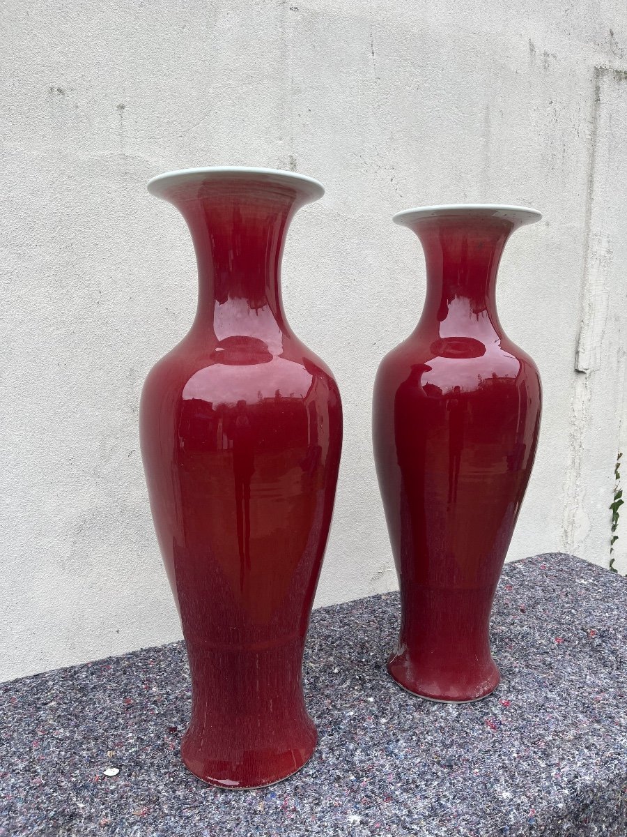 Paire De Vases Sang De Bœuf -photo-2