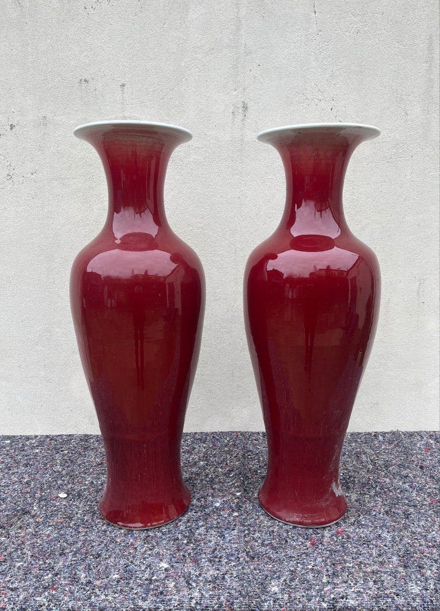 Paire De Vases Sang De Bœuf 