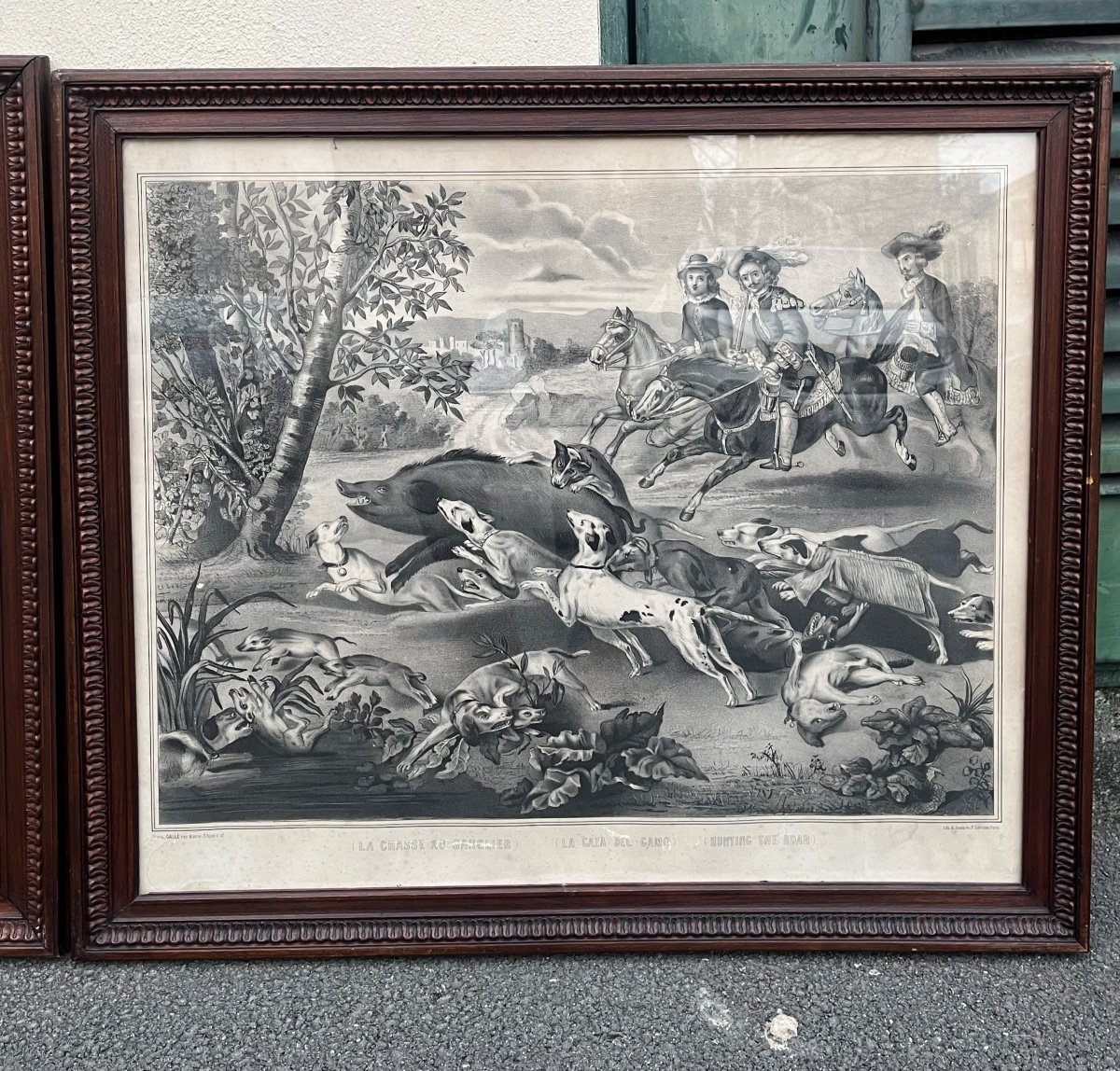 Pair Of Hunting Scene Engravings -photo-3