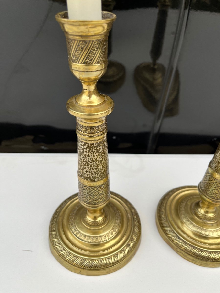 Pair Of 19th Century Empire Candlesticks -photo-4