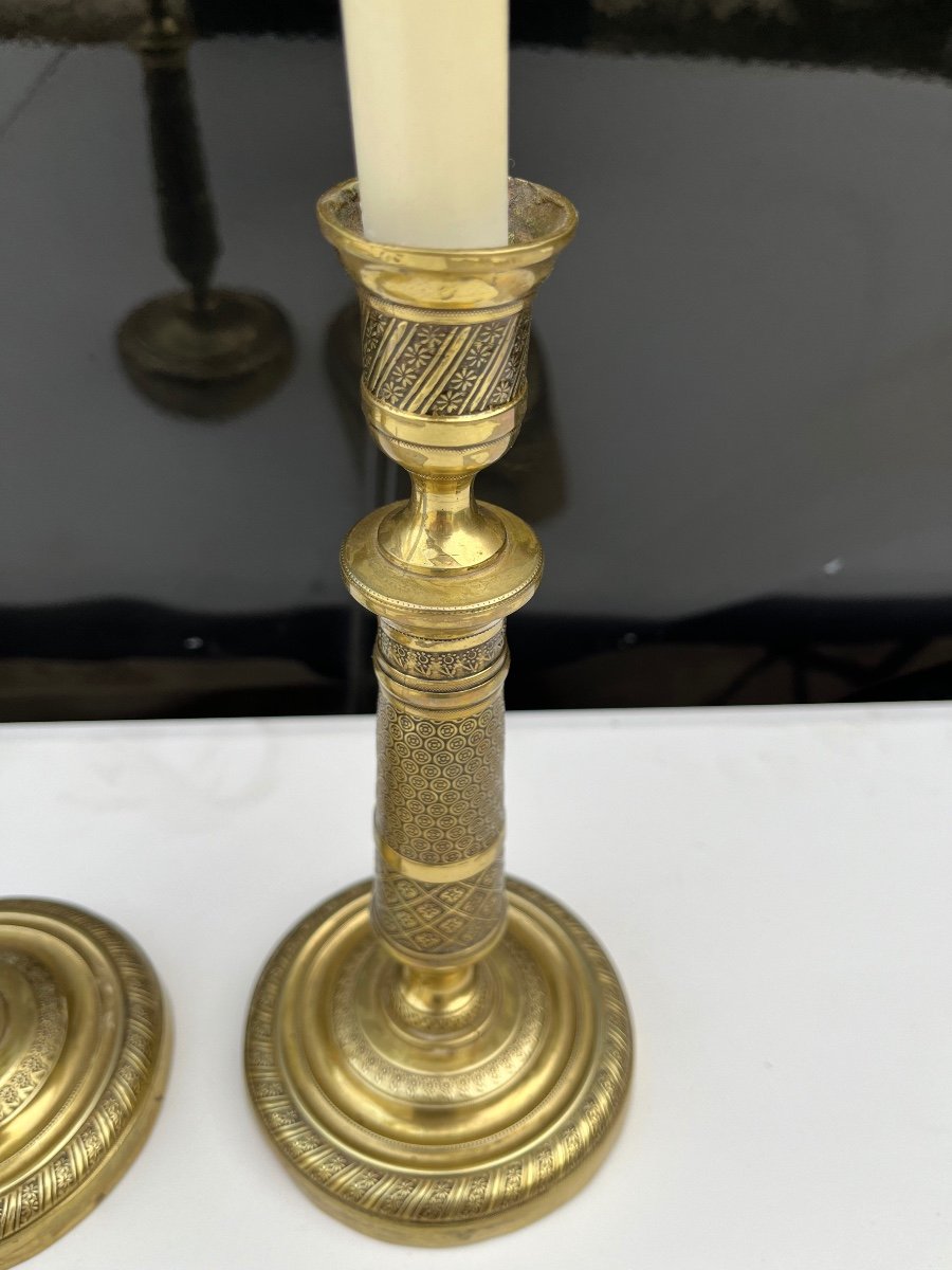 Pair Of 19th Century Empire Candlesticks -photo-1