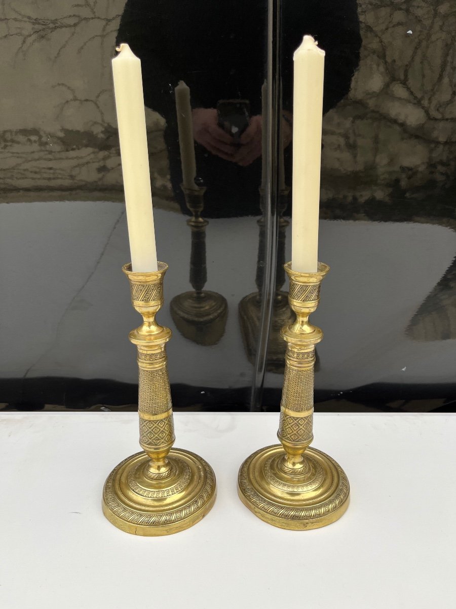 Pair Of 19th Century Empire Candlesticks 