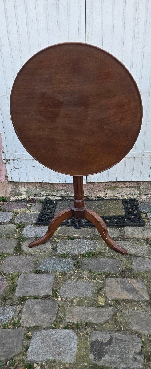 19th Century Mahogany Pedestal Table With Bowl-photo-2