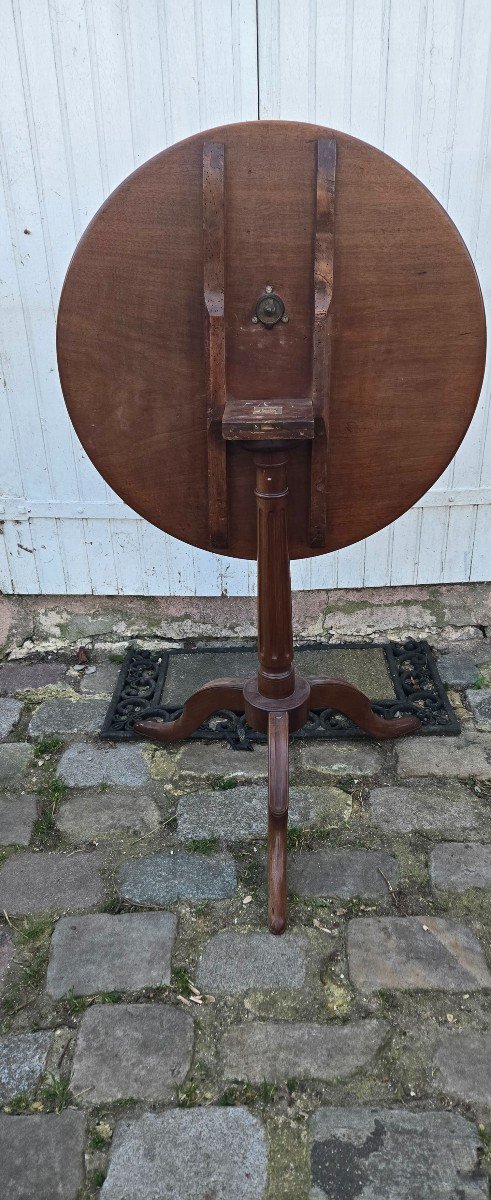 19th Century Mahogany Pedestal Table With Bowl-photo-3