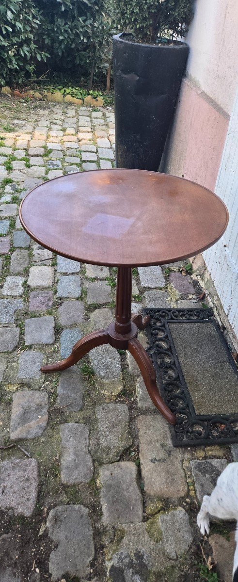 19th Century Mahogany Pedestal Table With Bowl