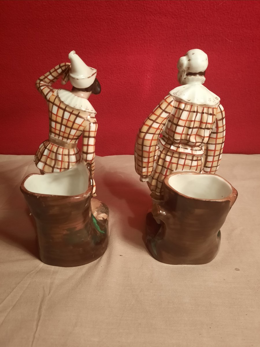 Pair Of 19th Century Porcelain Pencil Holders-photo-4