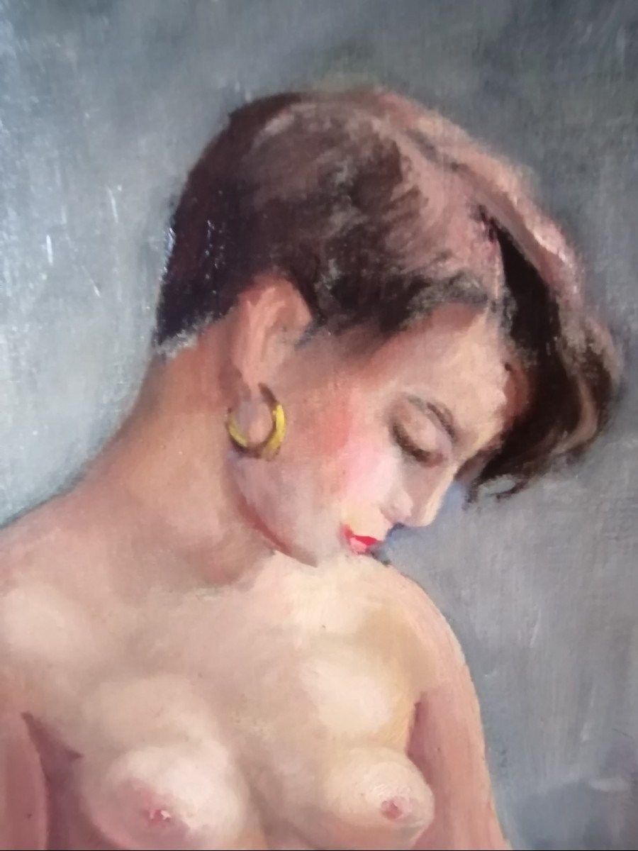 Oil On Canvas, Nude In Bust-photo-4
