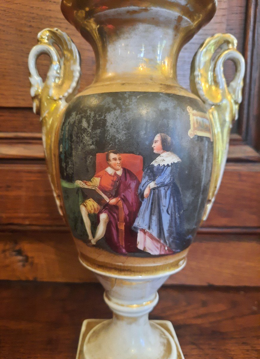 Paire de vases en porcelaine XIXème -photo-1