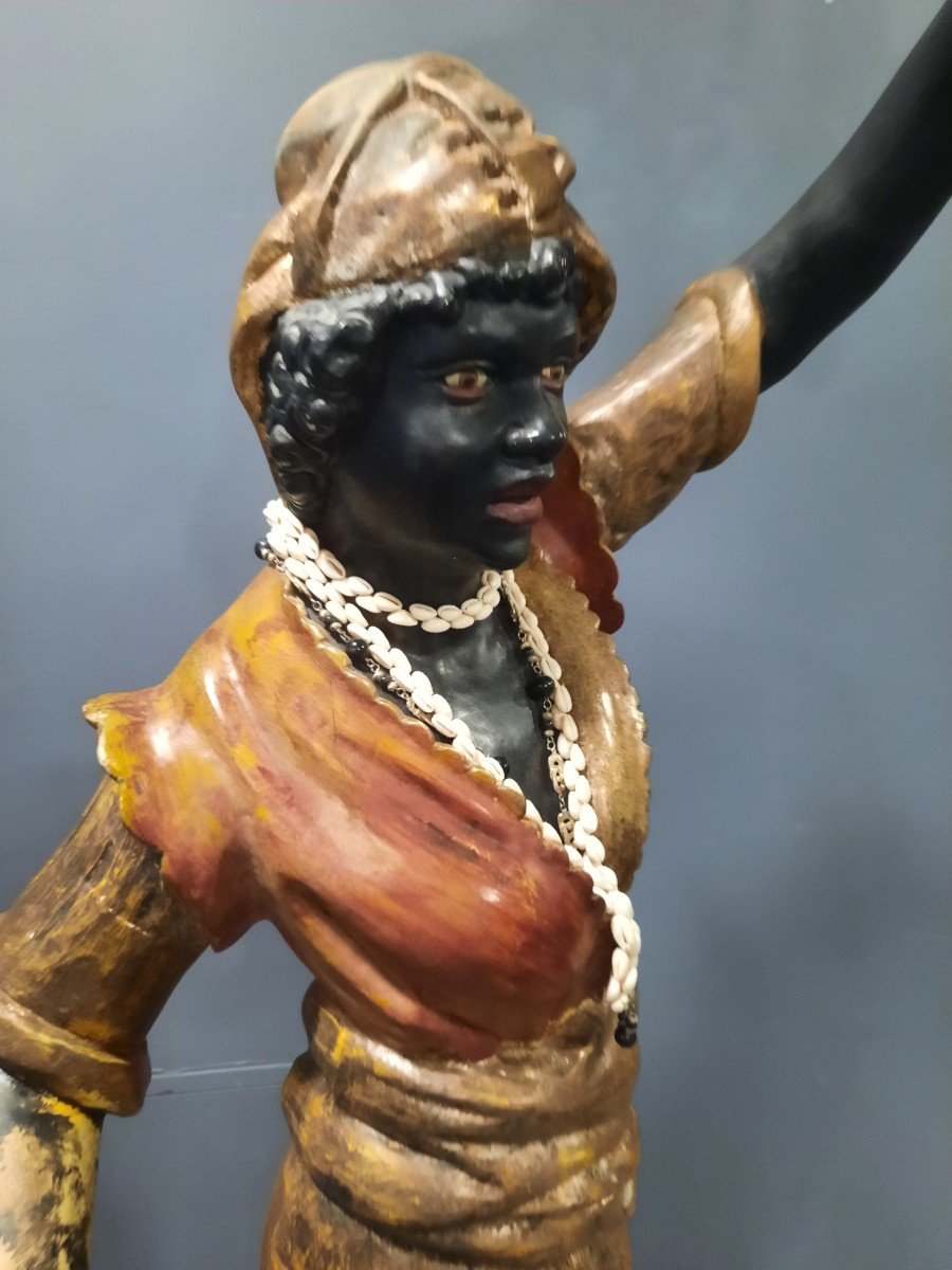 Nubian In Polychrome Wood, Napoleon III Period-photo-3