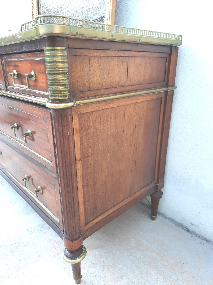 Louis XVI Period Chest Of Drawers In 18th Century Mahogany-photo-1