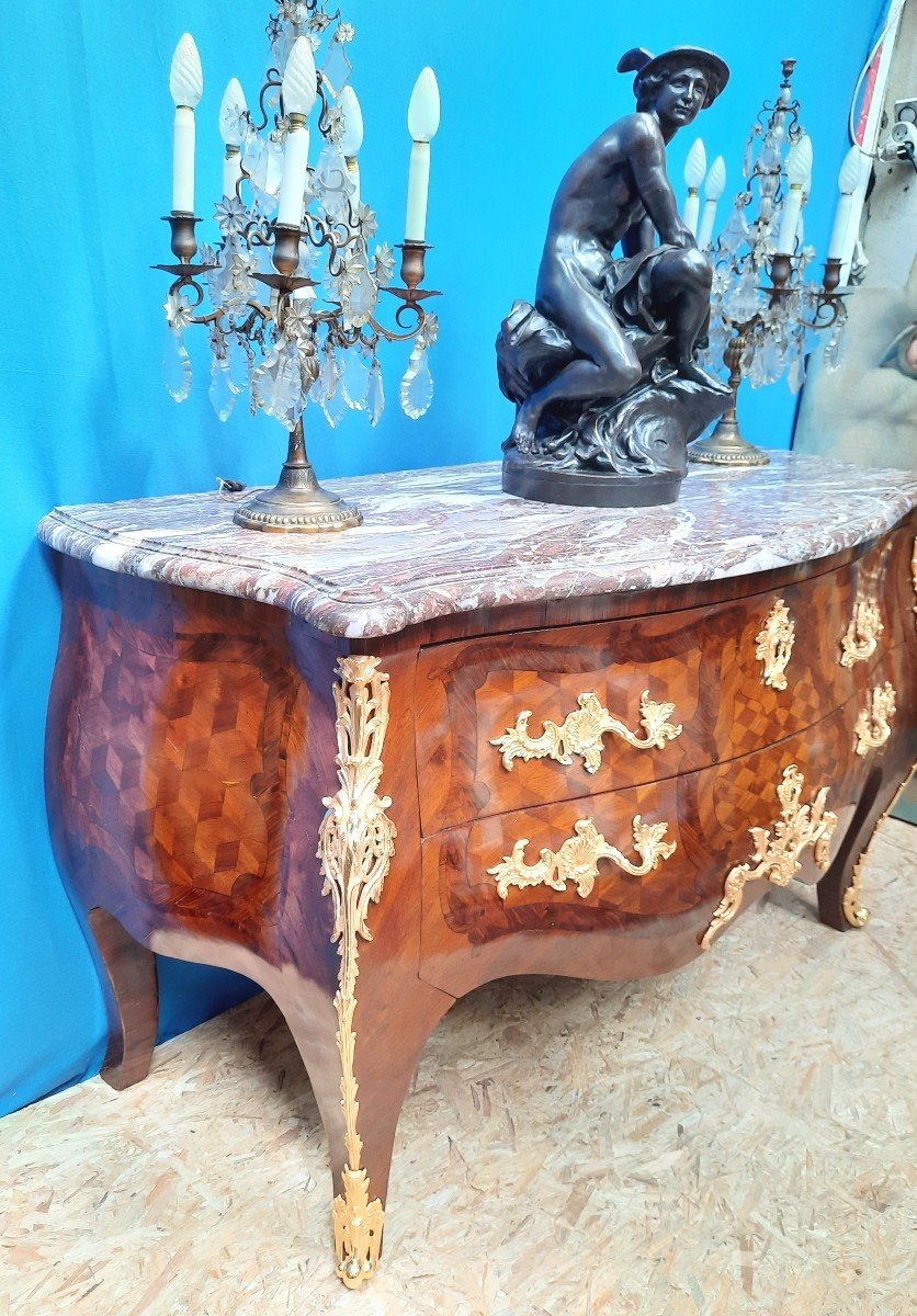 Commode de style Louis.XV  d'époque Napoléon III -photo-2