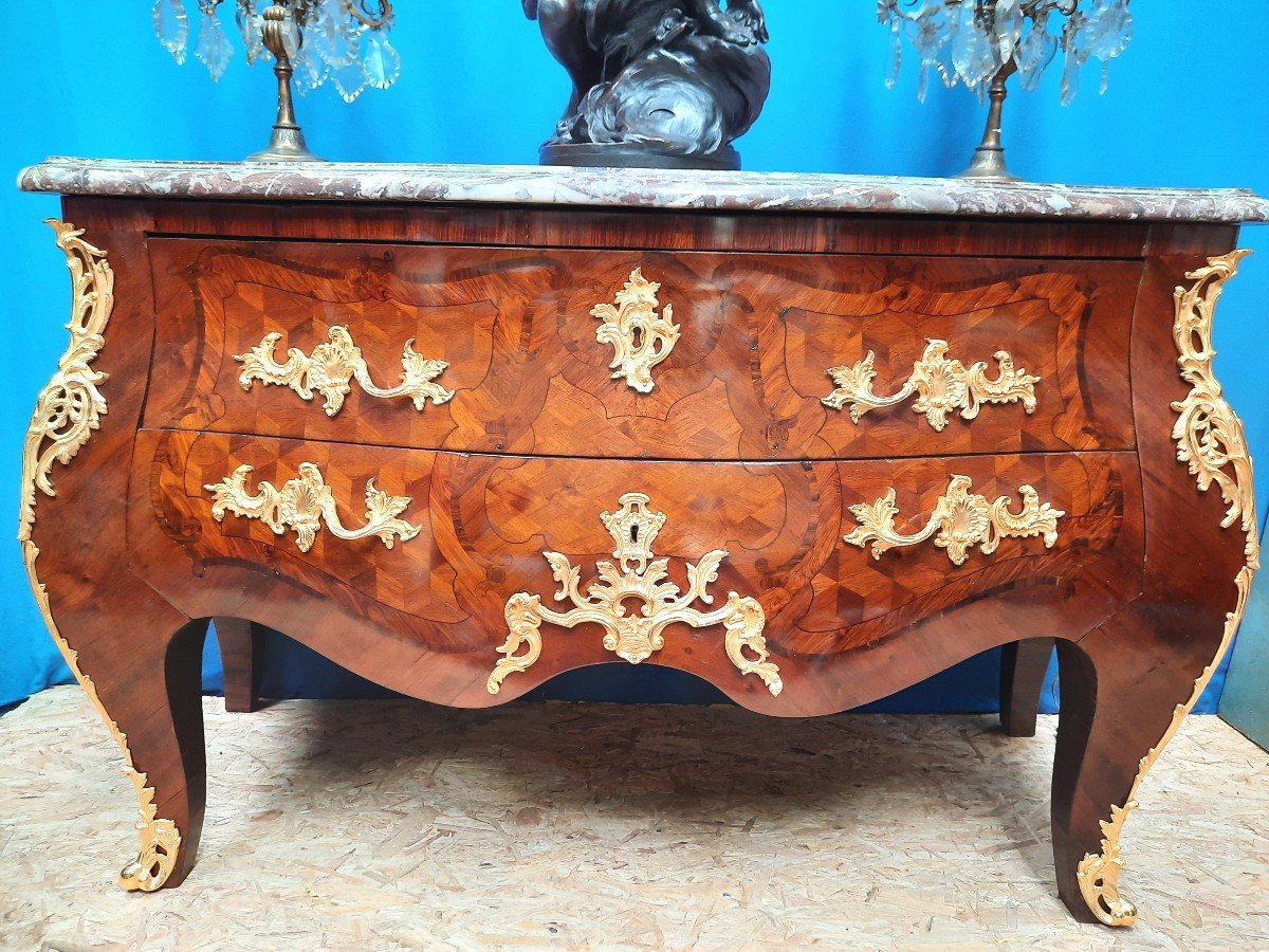 Louis XV Style Chest Of Drawers, Napoleon III Period-photo-3