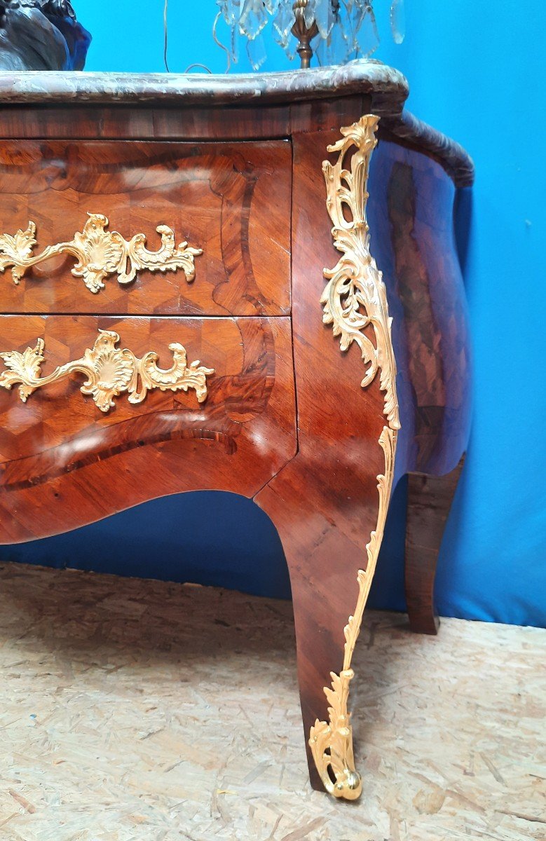 Commode de style Louis.XV  d'époque Napoléon III -photo-4