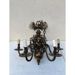 19th Century Dutch Bronze Chandelier