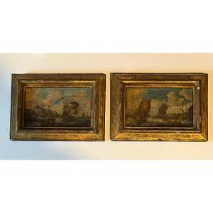 Pair Of 19th Century Marine View Paintings