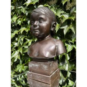 19th Century Bronze Bust Of A Child