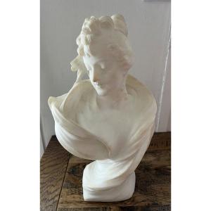 19th Century Alabaster Bust Of A Woman 