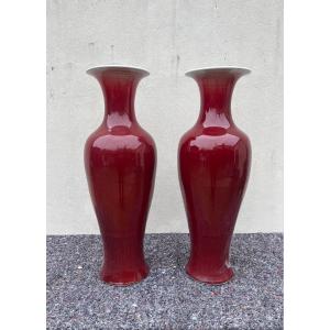 Paire De Vases Sang De Bœuf 