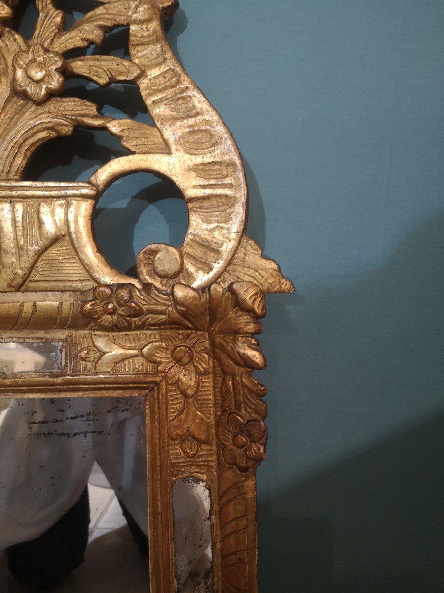 Miroir Bois Doré époque Louis XV -photo-3