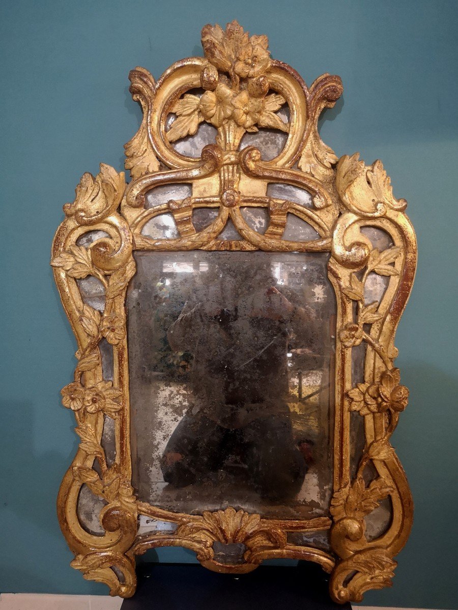 Miroir provençal à parecloses dit de Beaucaire, époque 18ème . 