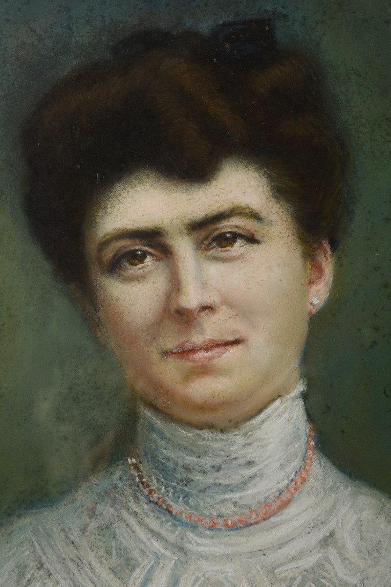 Pastel Paul Caud, Portrait Of Woman 1910-photo-2