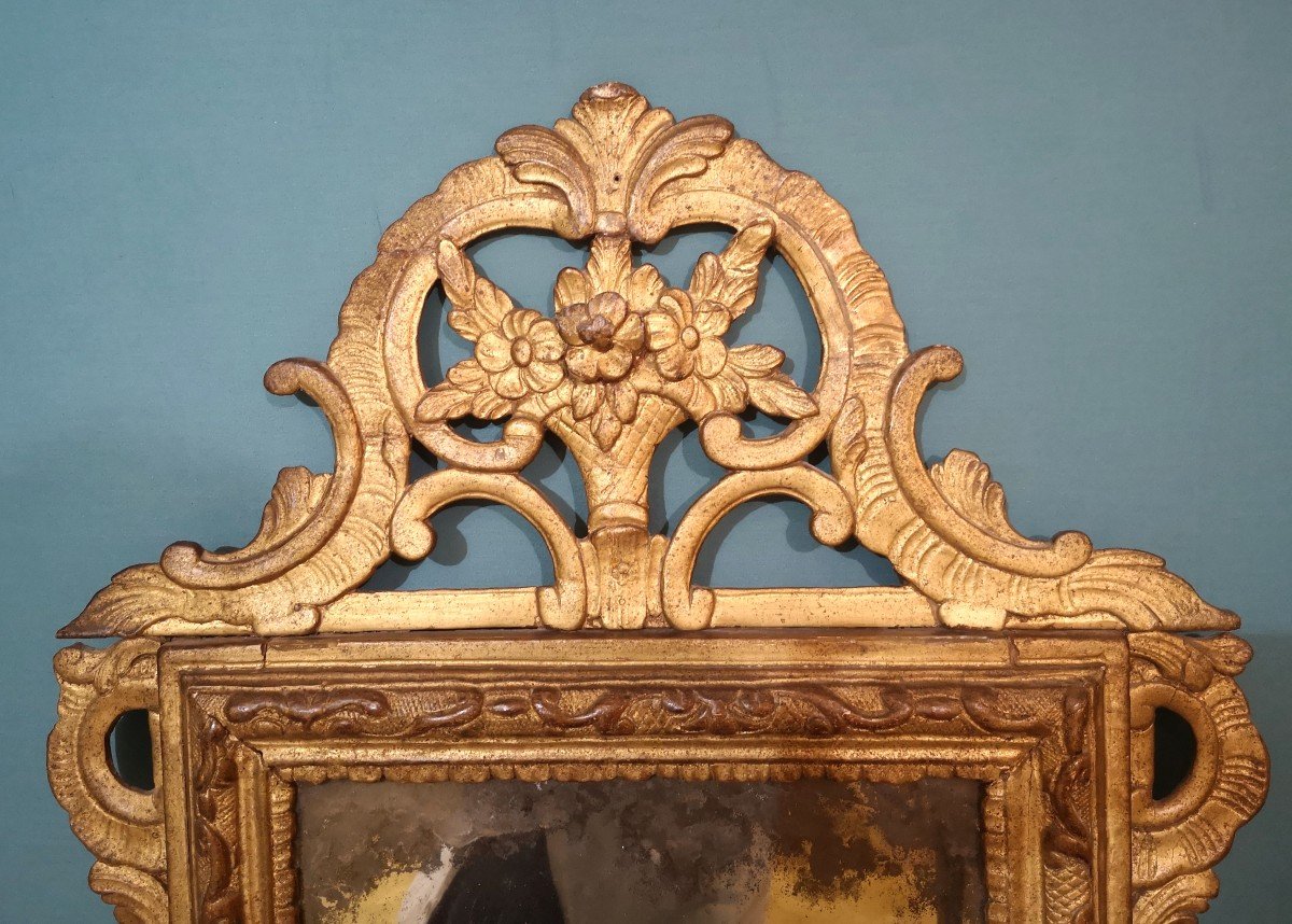 Miroir bois doré Époque début Louis XV -photo-2