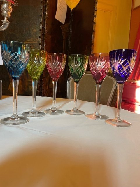 6 Saint Louis Crystal Glasses Chantilly Model-photo-2