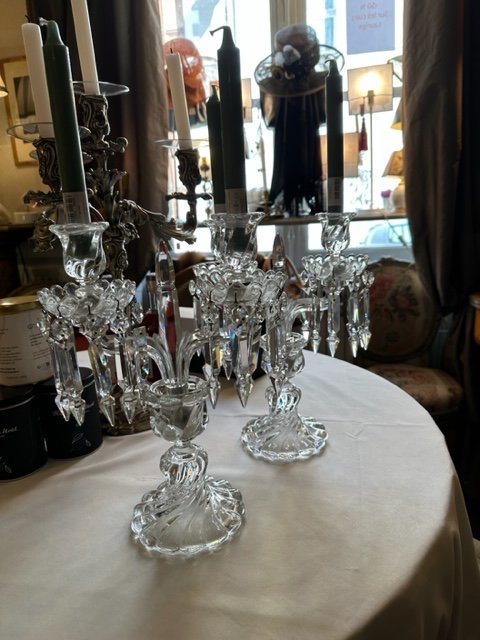 Paire De Candélabres En Cristal De Baccarat -photo-4