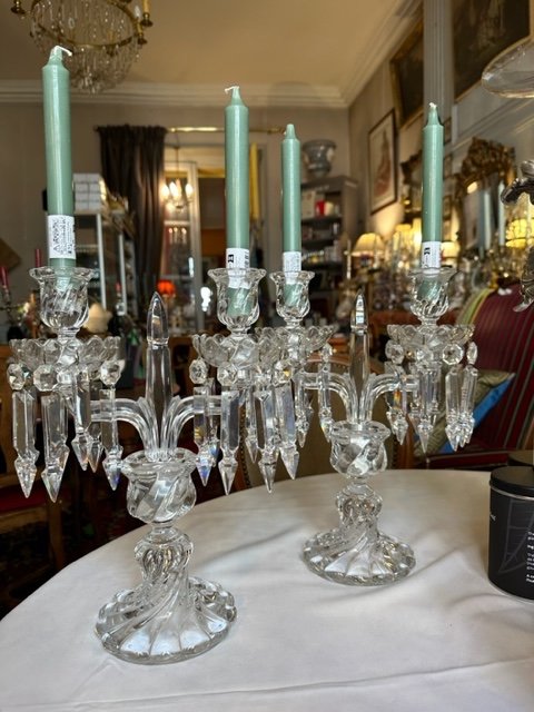 Pair Of Baccarat Crystal Candelabra